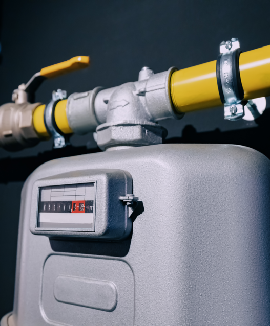 Nahaufnahme eines Gaszählers